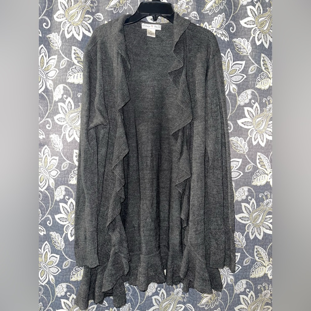 Women’s long sleeve ruffle cardigan